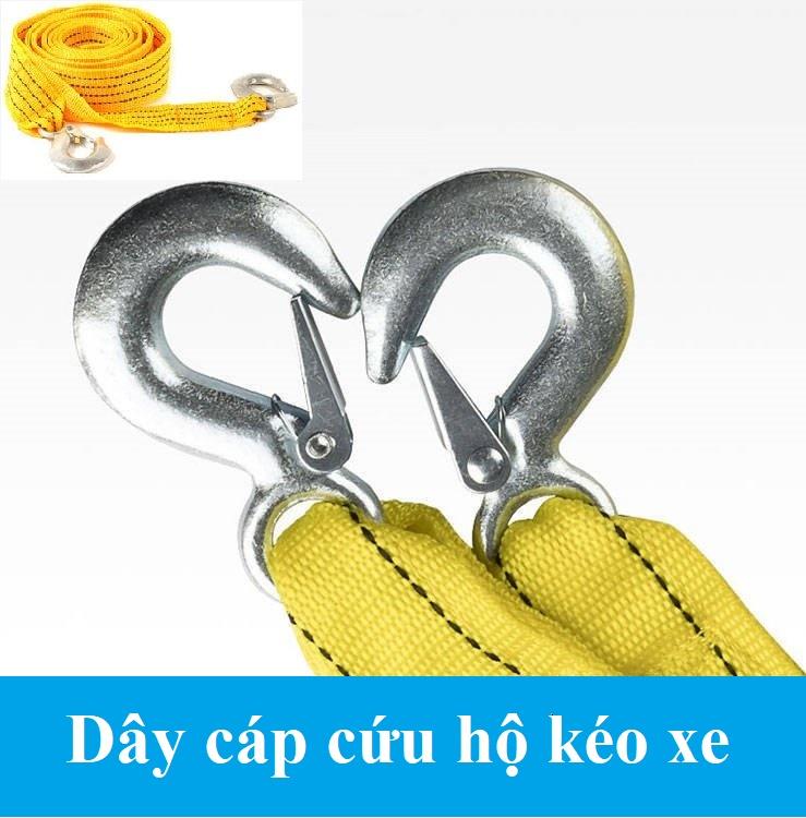 Dây cáp kéo ô tô siêu bền loại 3m - 3 TẤN màu VÀNG, cáp kéo cứu hộ xe hơi