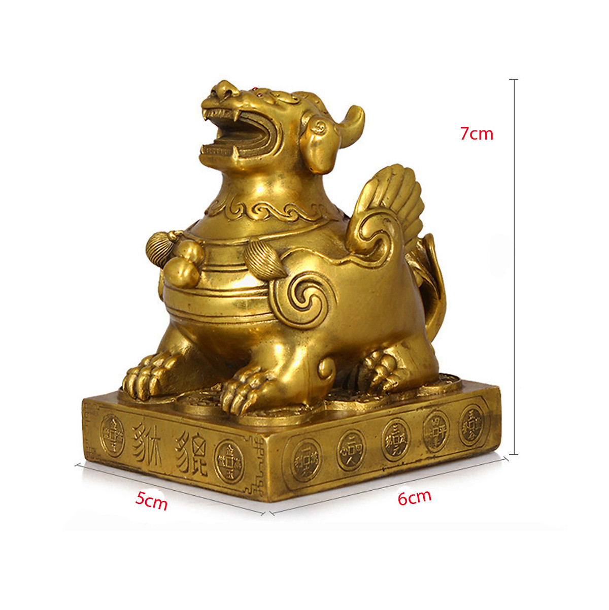 Tượng linh vật Tỳ Hưu bệ bằng đồng thau phong thủy BH9722