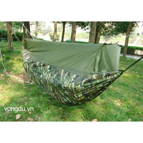 Võng mùng cỡ vừa, võng dù có mùng + tặng 4m dây dù