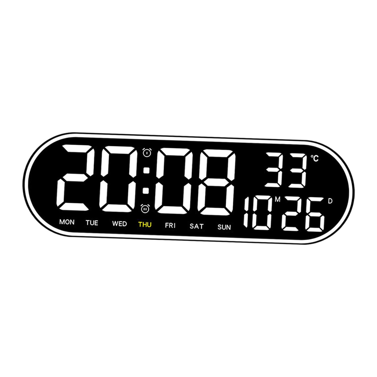 LED Wall Clock Modern LED Display Silent Alarm Clock for Home Bedroom Indoor