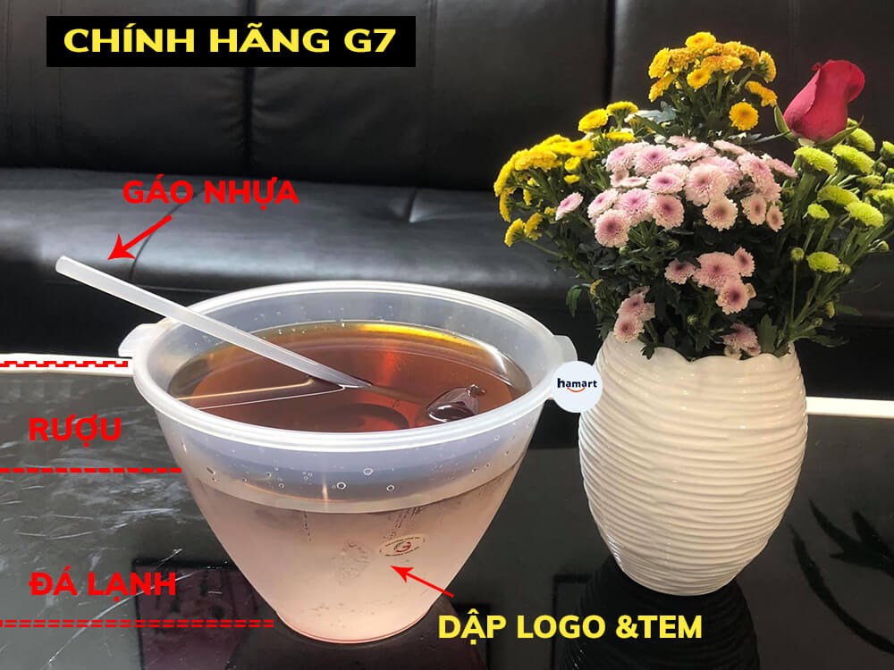 Bát Ướp Lạnh Rượu G7 Bát Đựng Rượu Nhựa Cao Cấp Made In VN Kèm Gáo Múc Tiện Lợi