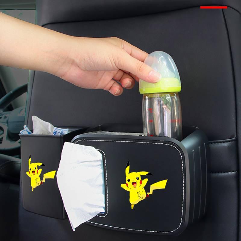 Hộp Đựng Khăn Giấy Đa Năng 3 Trong 1 Gắn Phía Sau Ghế Ngồi Xe Hơi Giá Đỡ