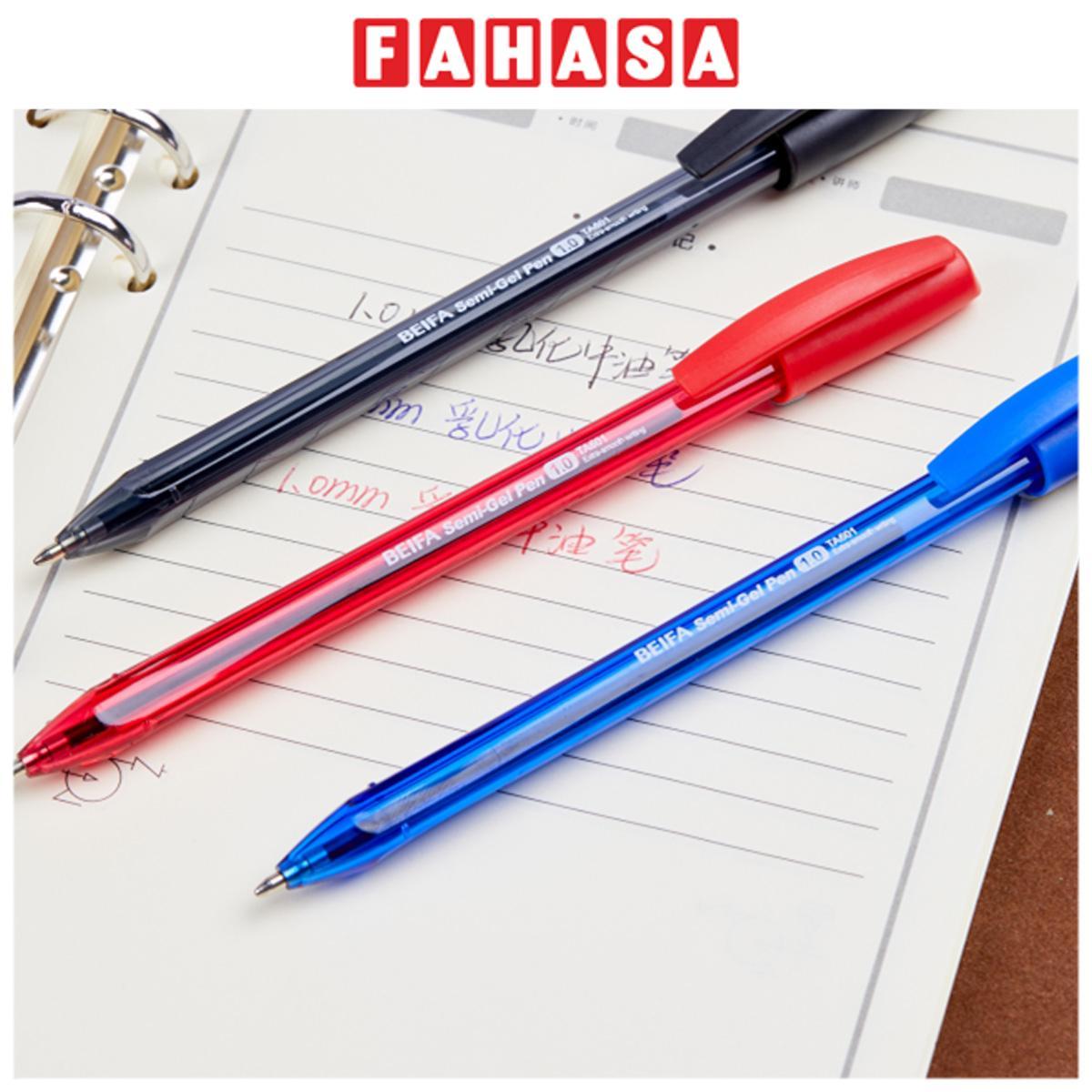 Bút Semi Gel Pen 1.0 mm - Beifa TA601 - Mực Đỏ
