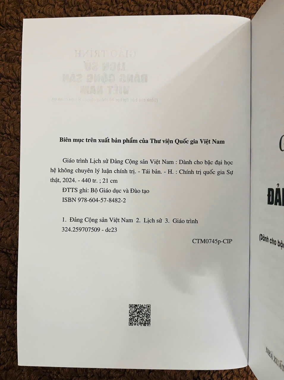GIÁO TRÌNH LỊCH SỬ ĐẢNG CỘNG SẢN VIỆT NAM (DÀNH CHO BẬC ĐẠI HỌC HỆ KHÔNG CHUYÊN LÝ LUẬN CHÍNH TRỊ)