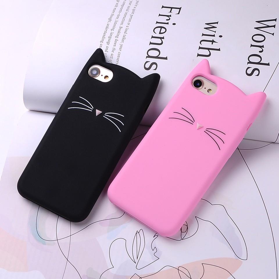 Ốp lưng cho iPhone 5/5s, 6/6s, 6/6s plus, 7/8/SE 2020, 7/8 plus dẻo tai mèo