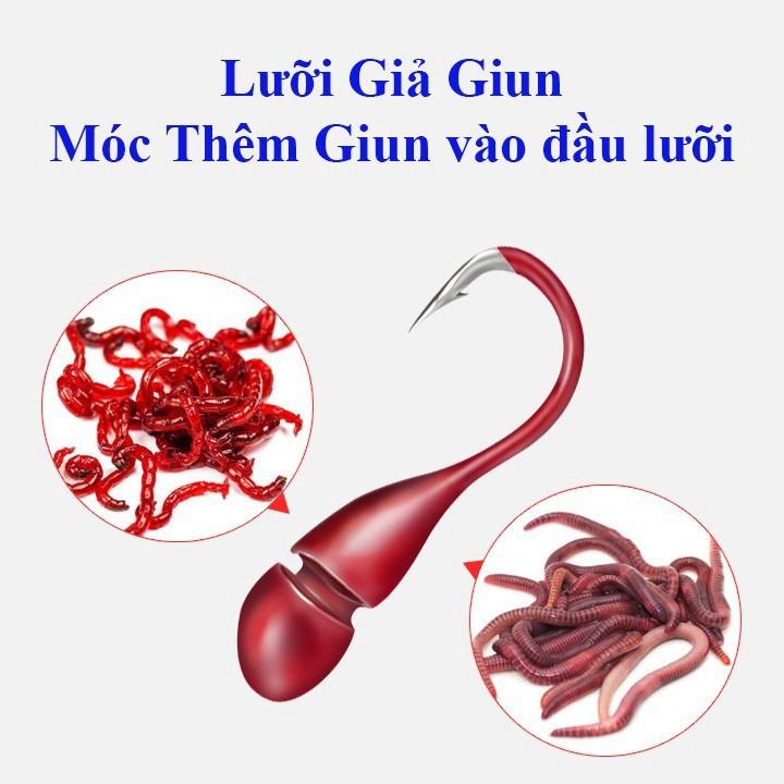 Dây trục câu đài có sẵn phao câu và lưỡi giả mồi giun DC4-B