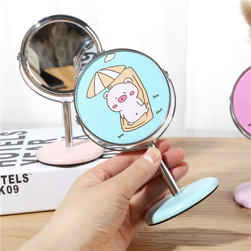 Gương tròn trang điểm, gương make up, gương để bàn họa tiết xinh xắn mâu mới 2021 - giao ngẫu nhiên