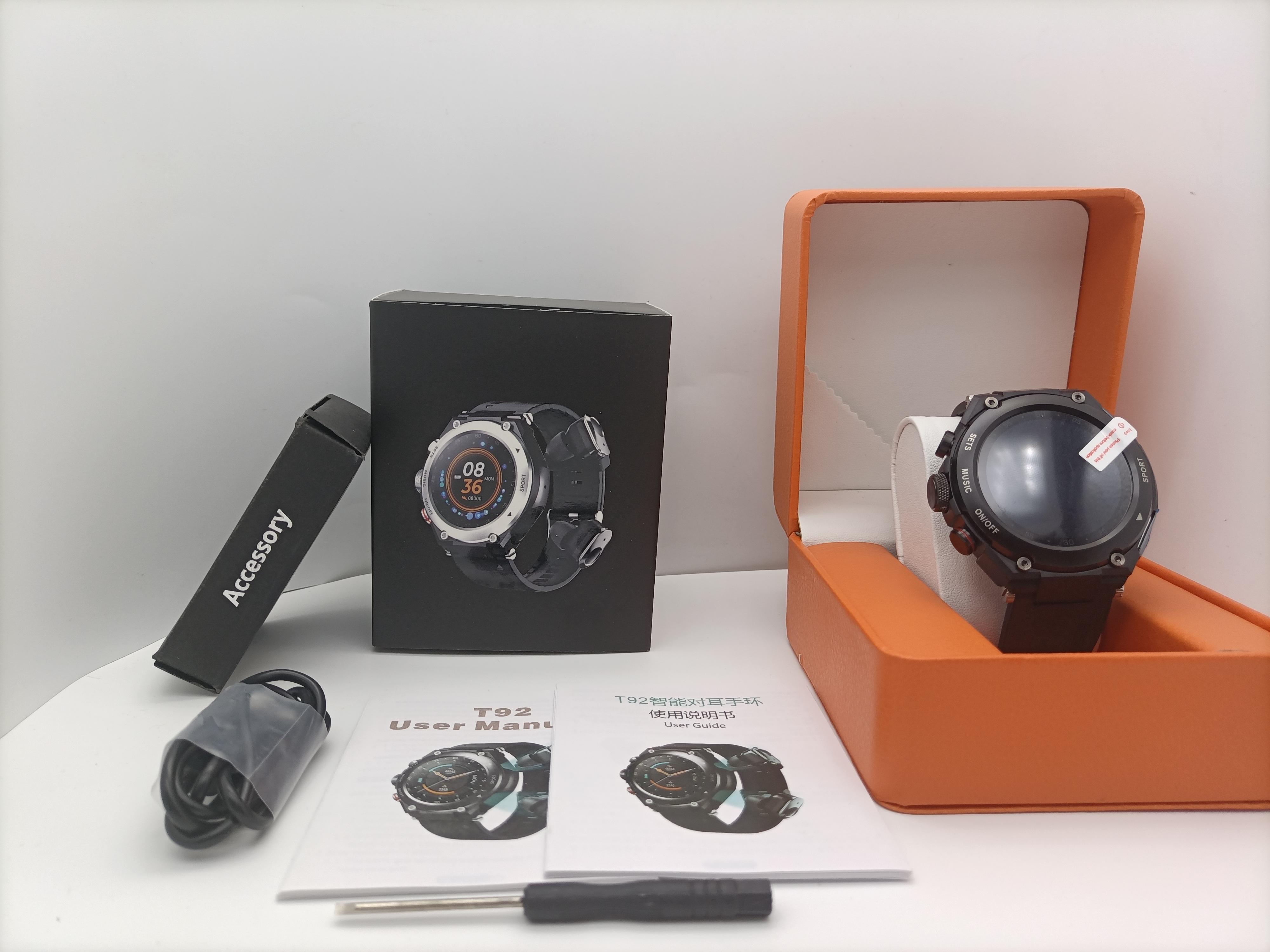 T92 Smartwatch 2 trong 1 với Tai nghe Bluetooth Tai nghe Smartwatch Loa Tracker Music Heart Rate Monitor TWS T92 pro