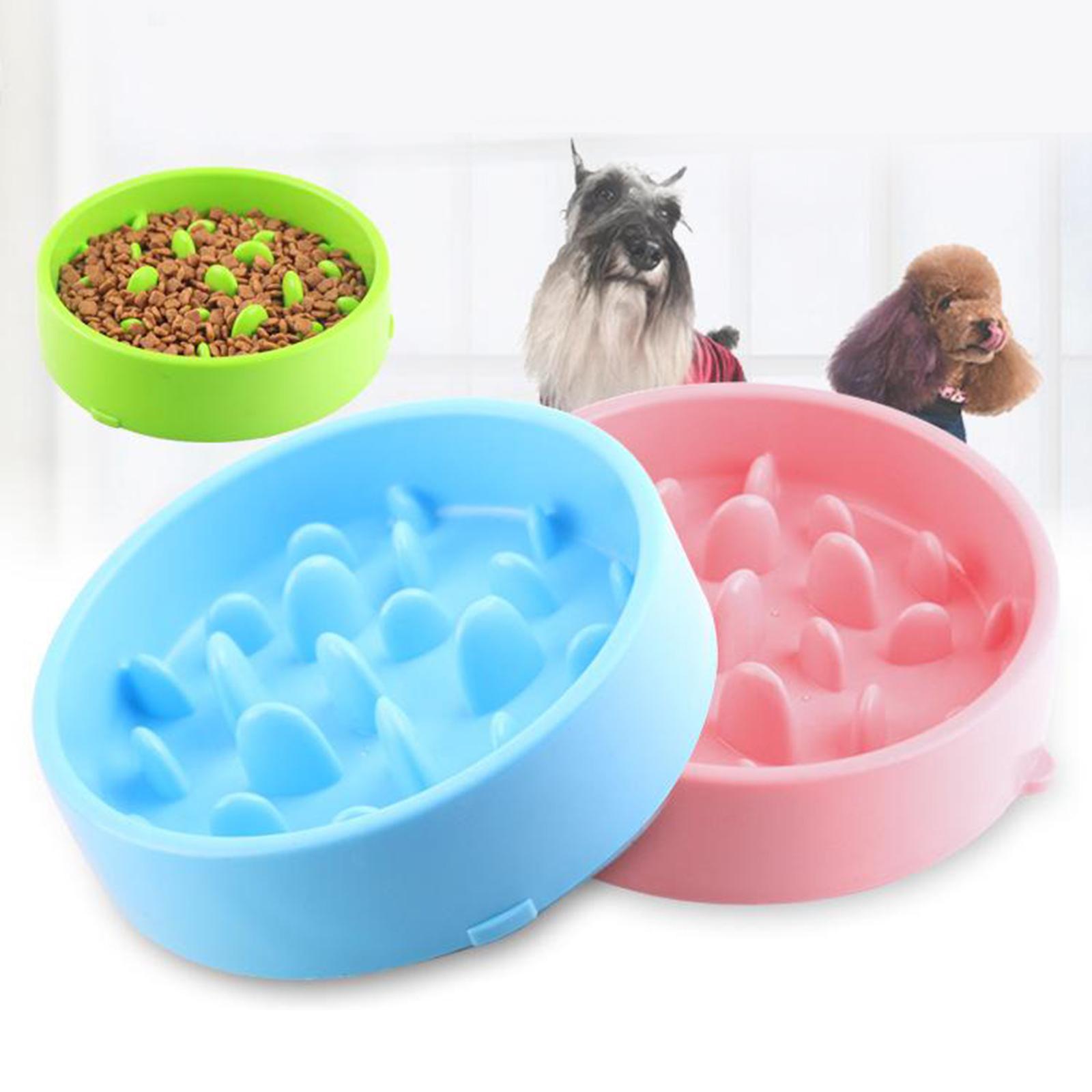 Slow Feeder Dog Bowl Pet Feeder Interactive Bloat Stop Dog Eating Dish Blue