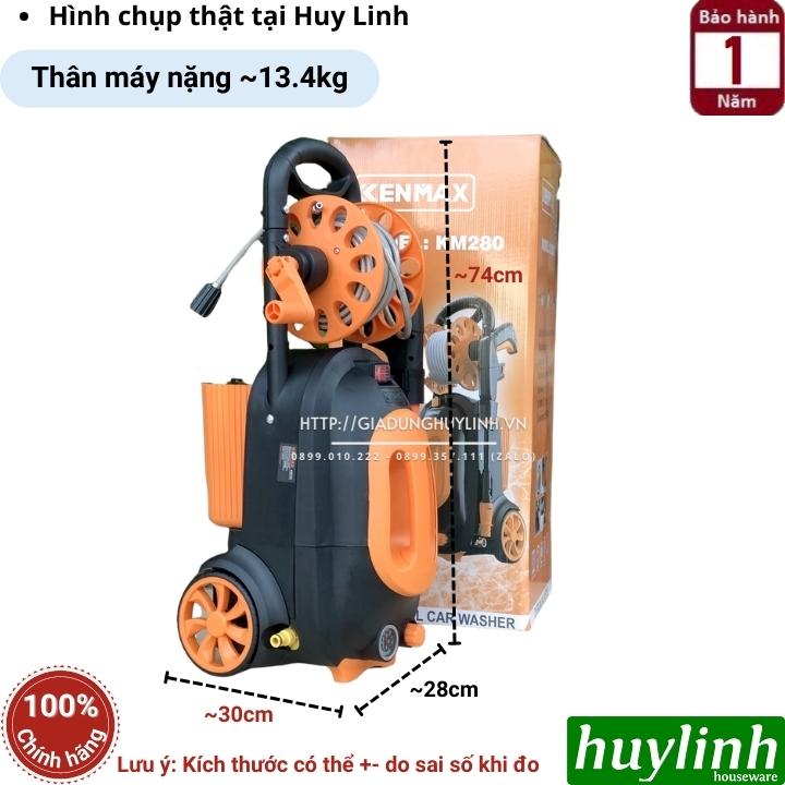 Máy xịt rửa xe Chỉnh Áp Kenmax KM-280 - 2800W - Motor cảm ứng từ - Có rulo cuộn dây