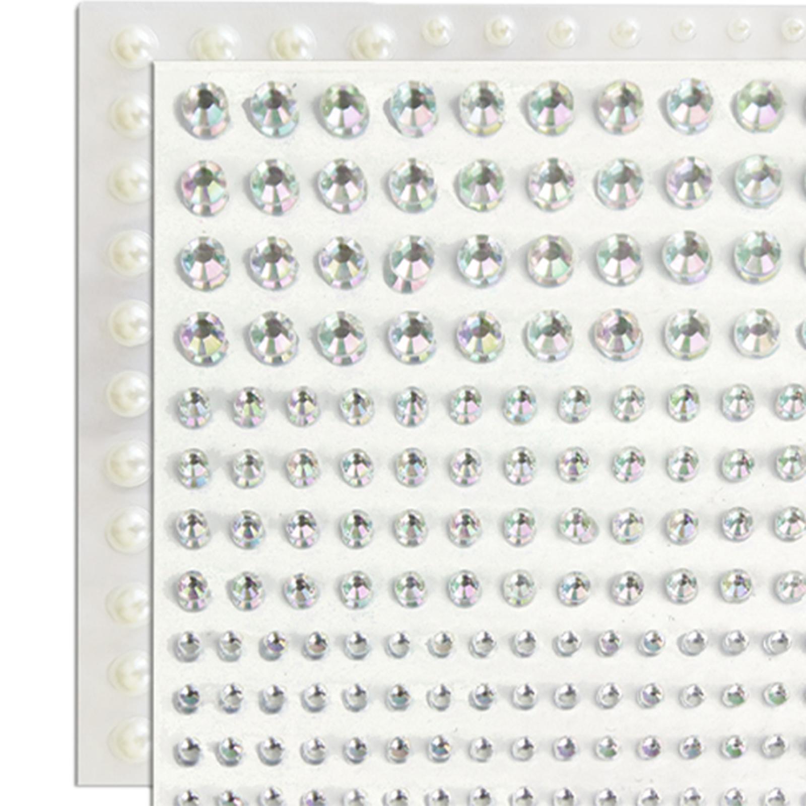 2x Clear Rhinestones Stickers Assorted Size Flash for Face