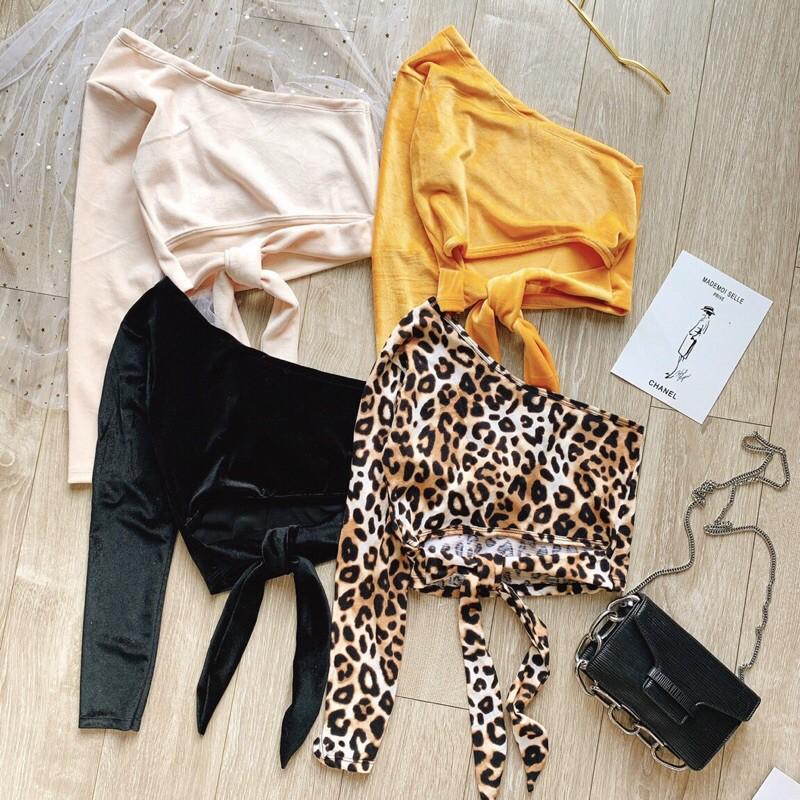 Áo lệch vai cột eo