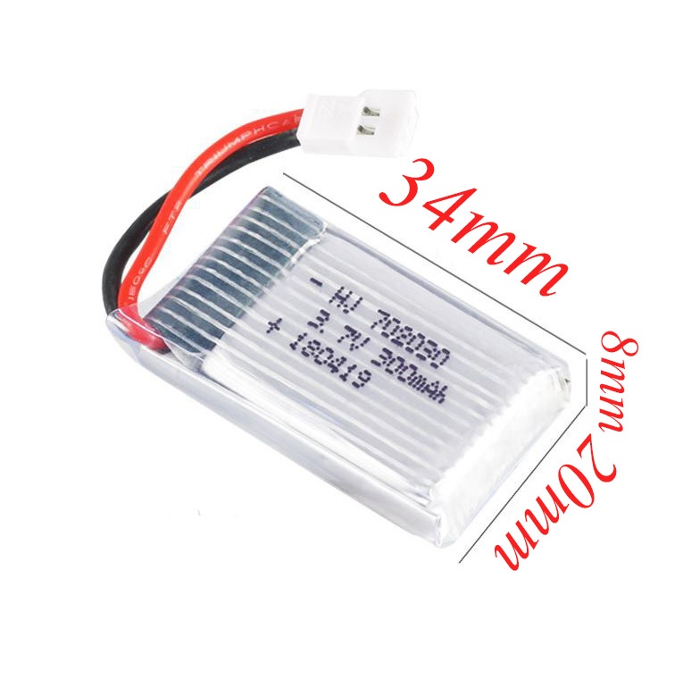 Pin sạc 3.7V 300mAh cho đĩa bay cỡ nhỏ, cỡ trung