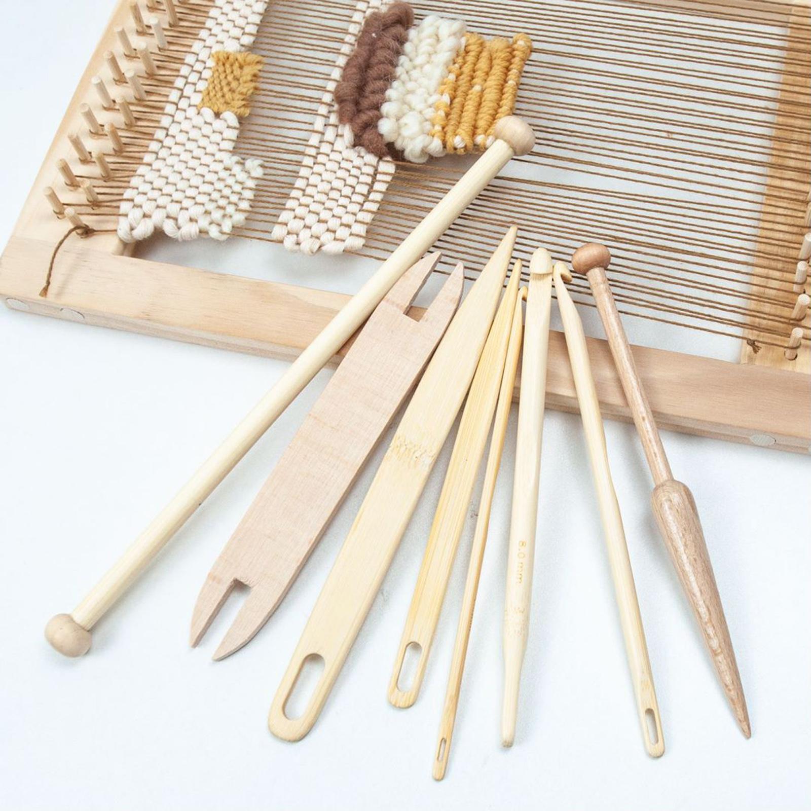 9x Weaving Loom Tools Knitted Crochet Weaving Shuttle Stick for Rug
