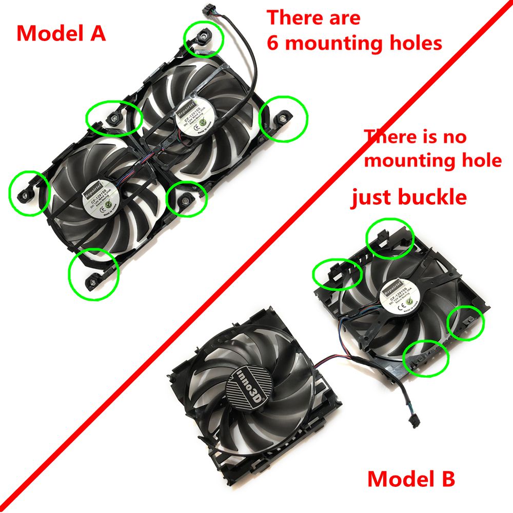 Hình ảnh 2pcs/set Inno GTX1070TI/1070 GPU VGA Card Cooler Cooling Fan Replacement For GEFORCE GTX 1070 GTX1070 TI X2 V2 Graphics