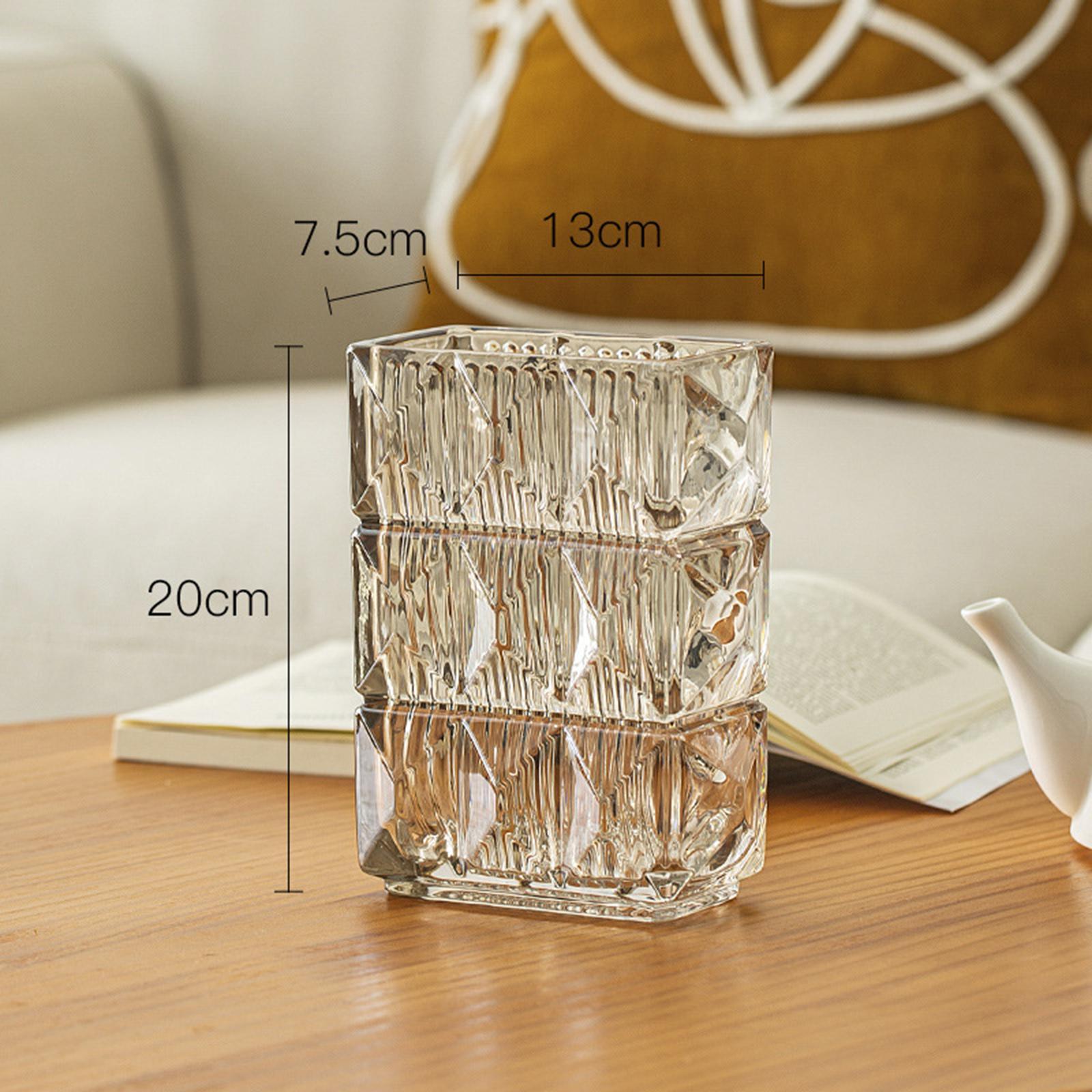 Glass Vase Flower Bud Vase Living Room Desk Decorative Plants Pot