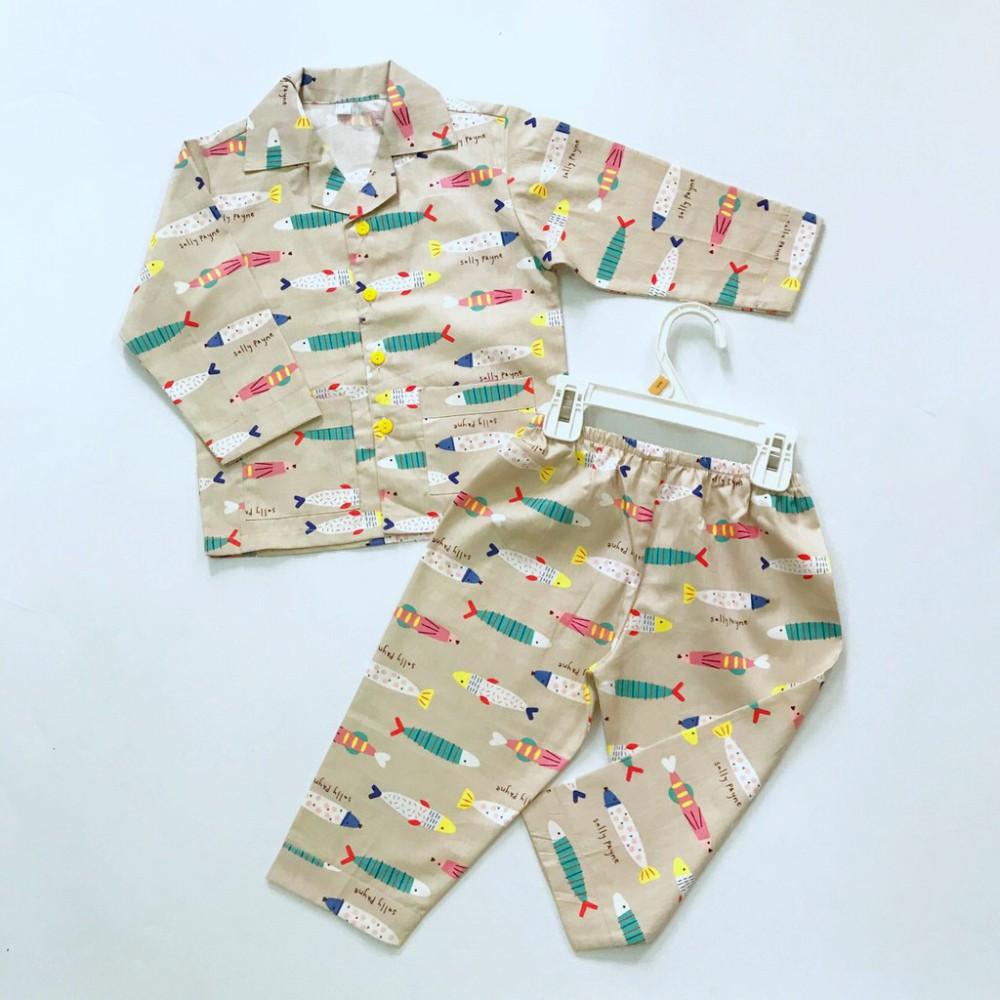 Pijama cho bé vải Thô cotton hút mồ hôi Nhiều mẫu thú xinh xắn 10-45kg