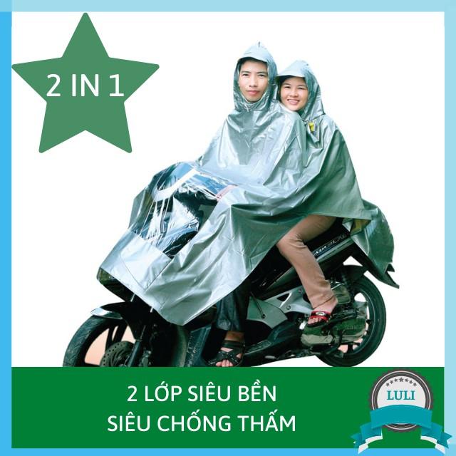Áo Mưa Choàng 2 Lớp Có Kính Siêu Bền Không Thấm Nước Hồng Thắm, Made In Việt Nam