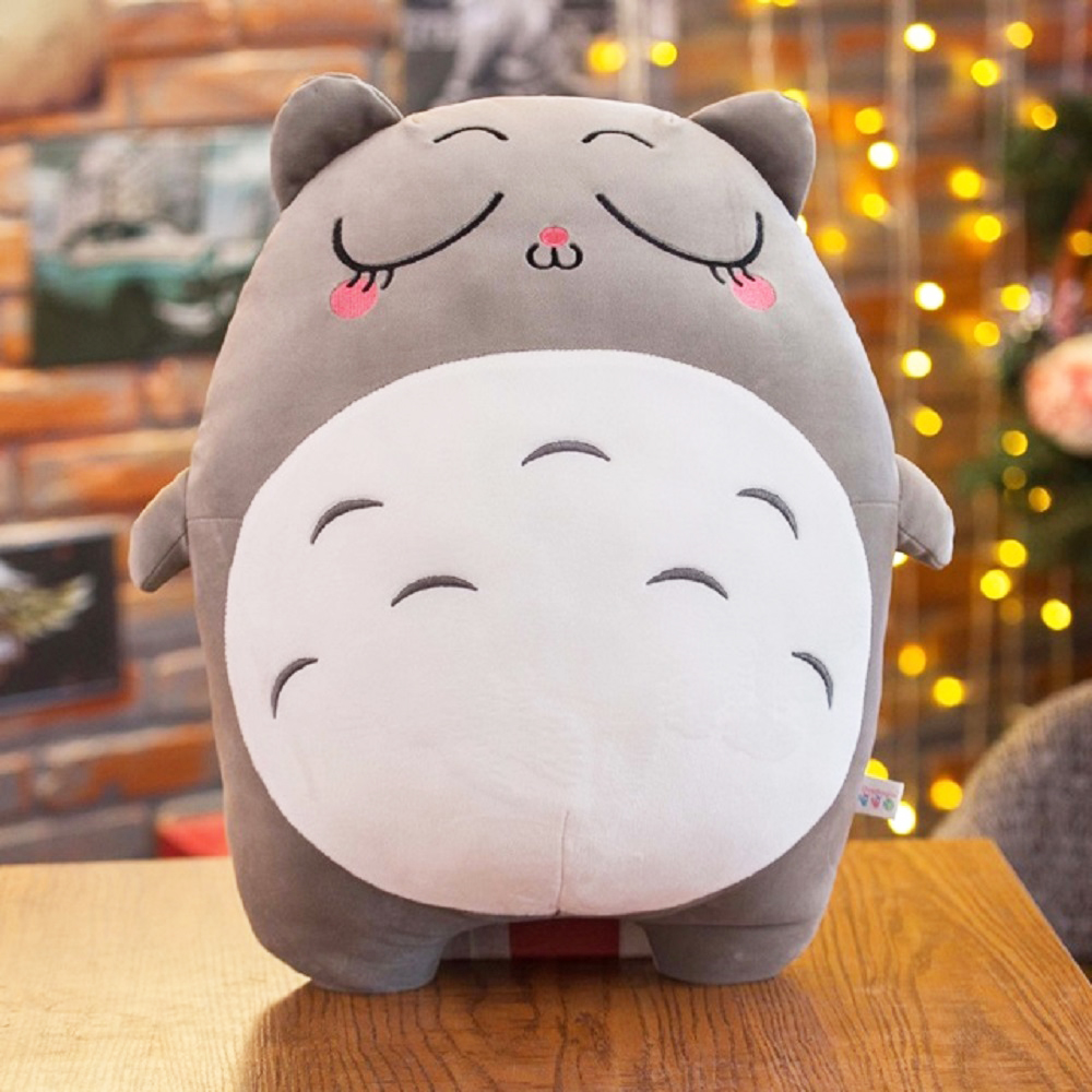 Gấu Bông Gối Ôm Totoro Xinh Xắn Size 40cm Tặng Khẩu Trang Thời Trang Vải Su Màu Ngẫu Nhiên