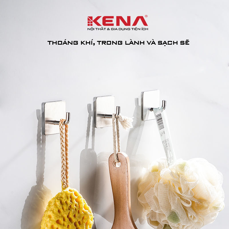 Móc treo đồ Inox 304 dán trực tiếp mọi bề mặt chống gỉ sét