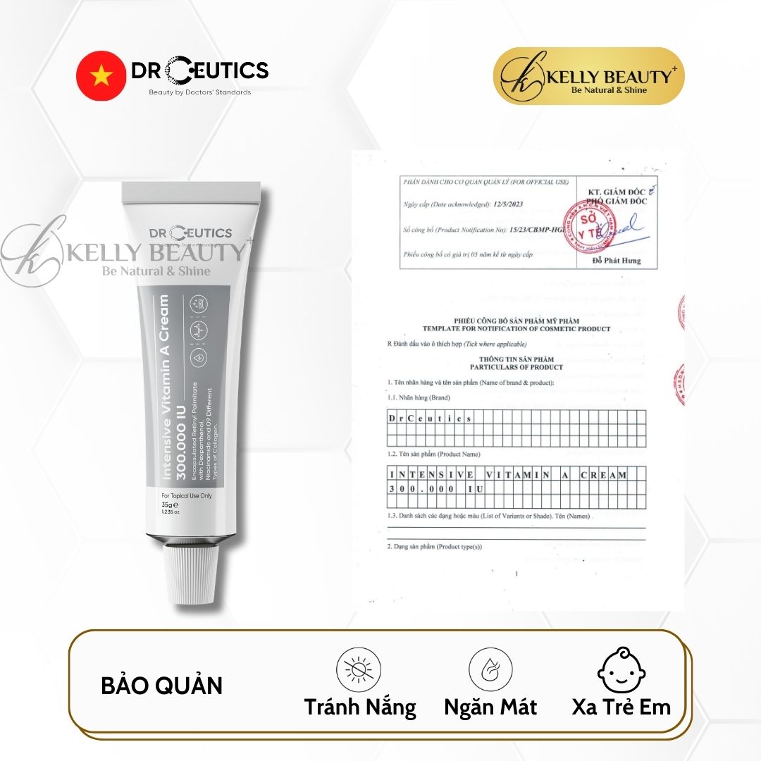 Kem Dưỡng Trẻ Hóa Da DrCeutics Intensive Vitamin A Cream 300.000 IU | Kelly Beauty