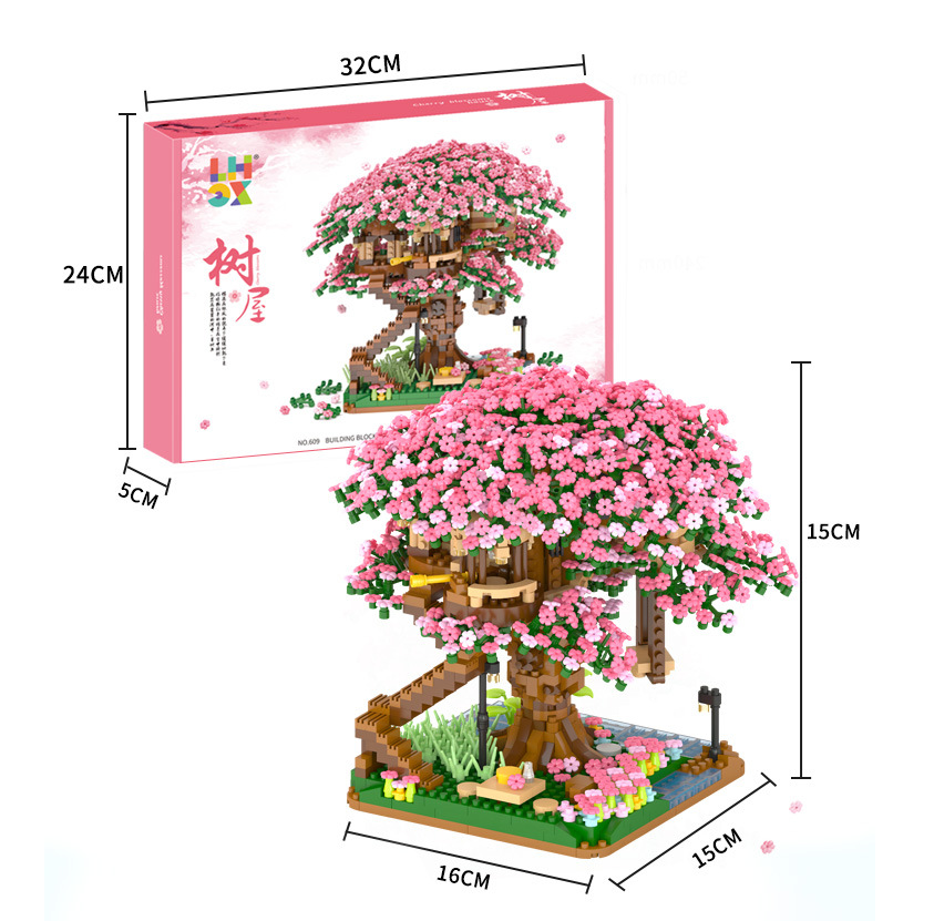 BỘ ĐỒ CHƠI XẾP HÌNH  Cây Mai, Cây Hoa Anh Đào , Lắp Ráp Cây Cảnh - Siêu Dễ Thương