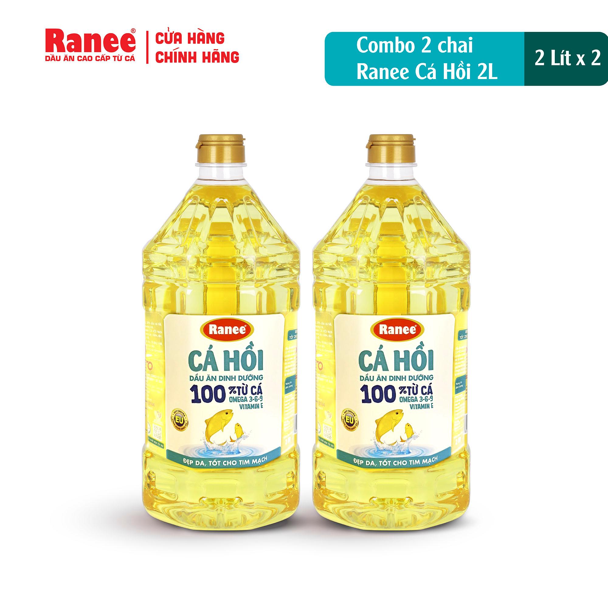 Hình ảnh Combo 2 chai dầu ăn Ranee CÁ HỒI 2 lít (2 lít/chai x 2 chai)