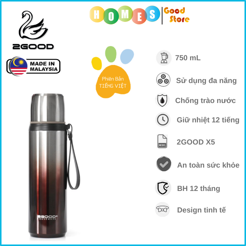 Phích Giữ Nhiệt 2GOOD FLASK B16 Pha Trà Cao Cấp Tiện Lợi - Hàng Chính Hãng