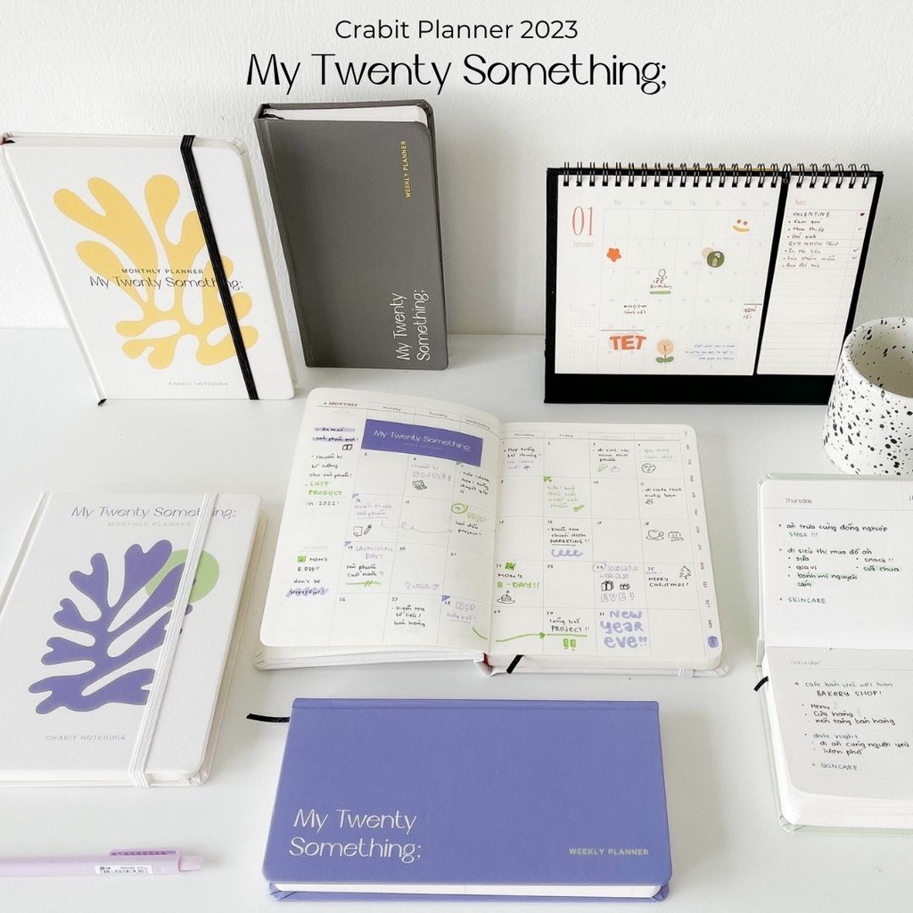 Sổ planner 2023 sổ kế hoạch 12 tháng Crabit Planner My Twenty Something