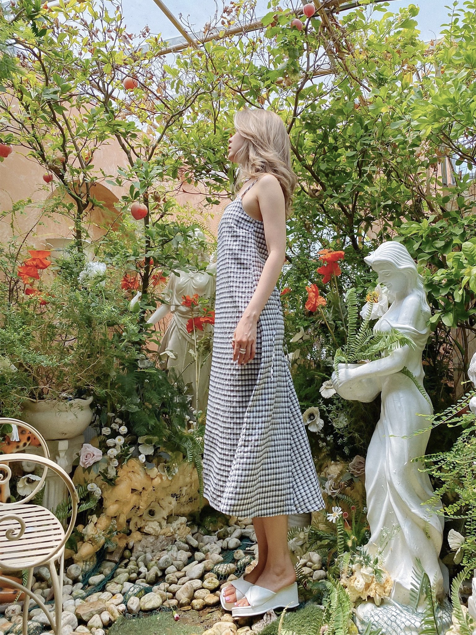 Đầm dài 2 dây caro Wand Dress Gem Clothing SP060603
