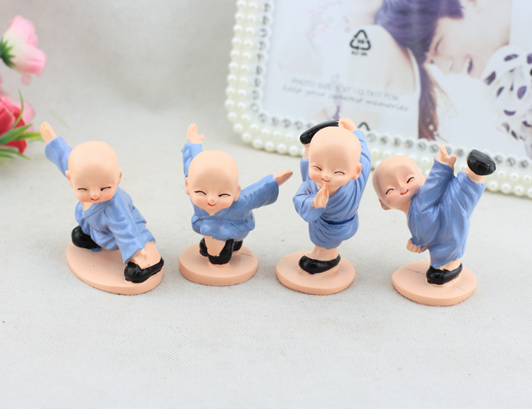 Bộ 4 Chú Tiểu Múa Võ Áo Xanh GROFA - Hàng chính hãng
