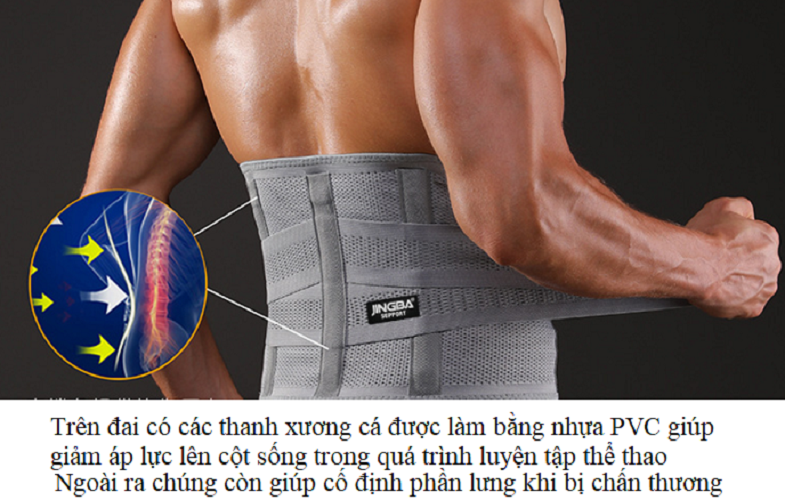 Đai nịt bụng tập Gym nam, thể thao,bảo vệ cột sống chống đau lưng JB
