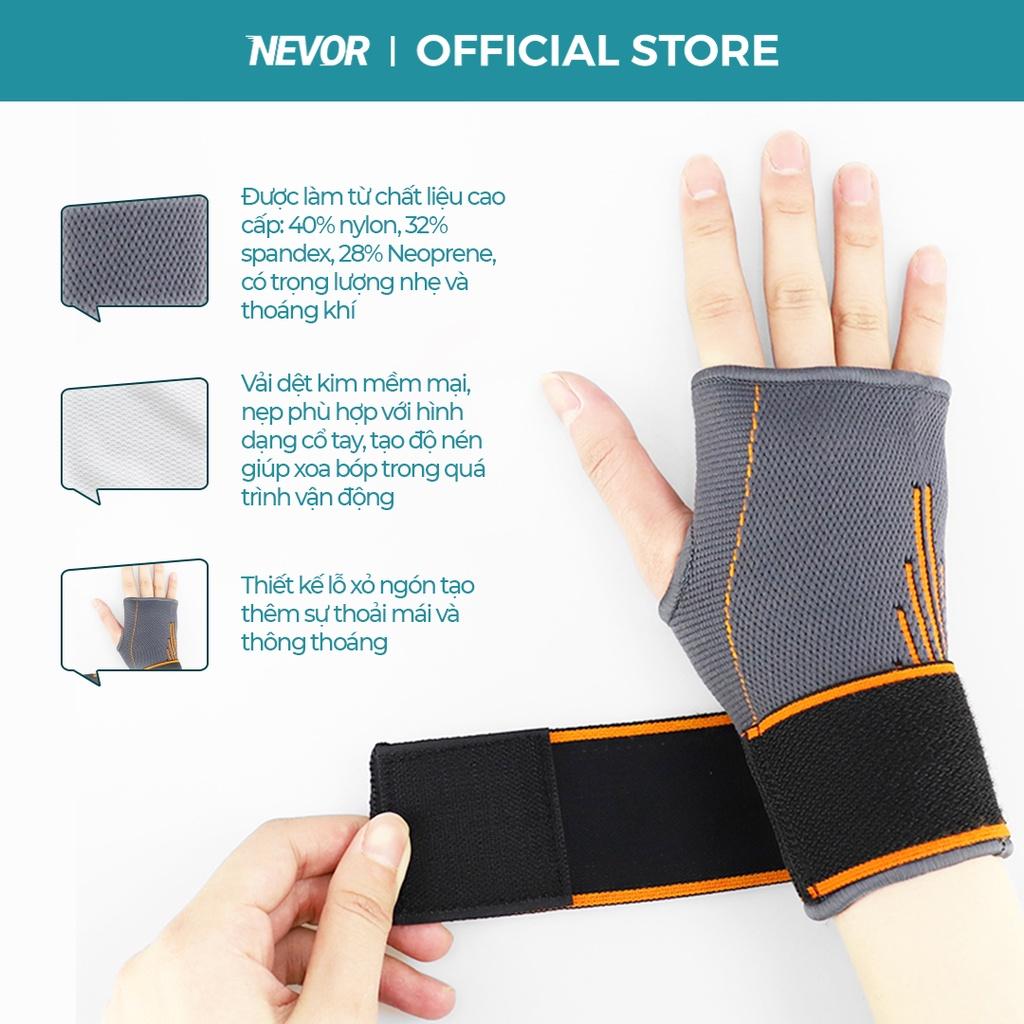 Đôi Băng quấn cổ tay Nevor BQT01 thoáng khí phòng tránh chấn thương cổ tay sử dụng cho Gym, Yoga, Đạp xe...