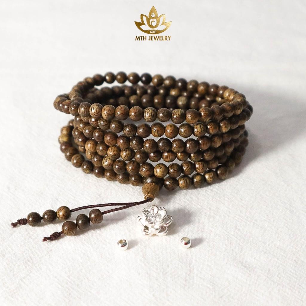 Vòng Tay Trầm Hương Tự Nhiên 216 Hạt 4mm - Charm Bạc S925