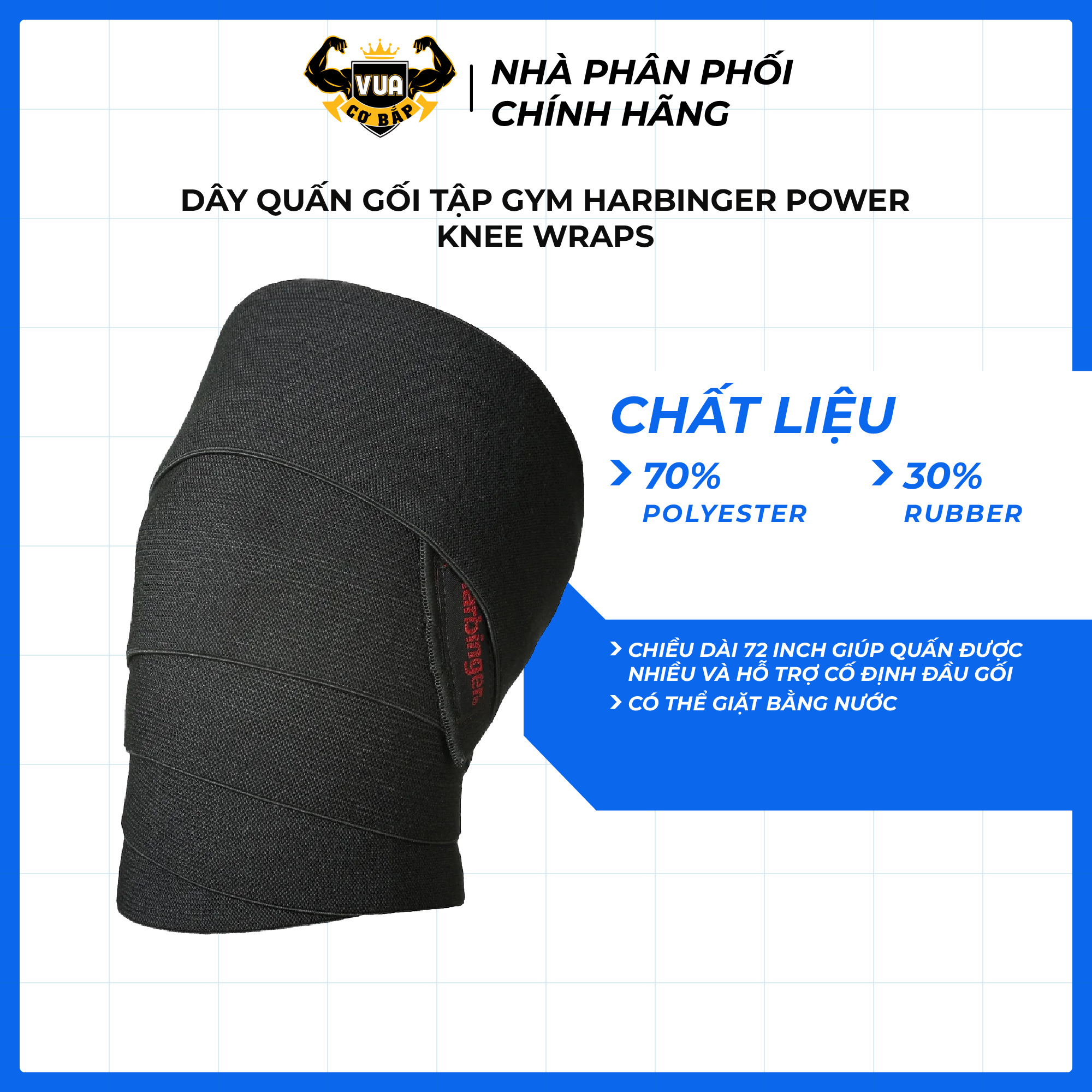 Dây Quấn Gối Tập Gym Harbinger Power Knee Wraps