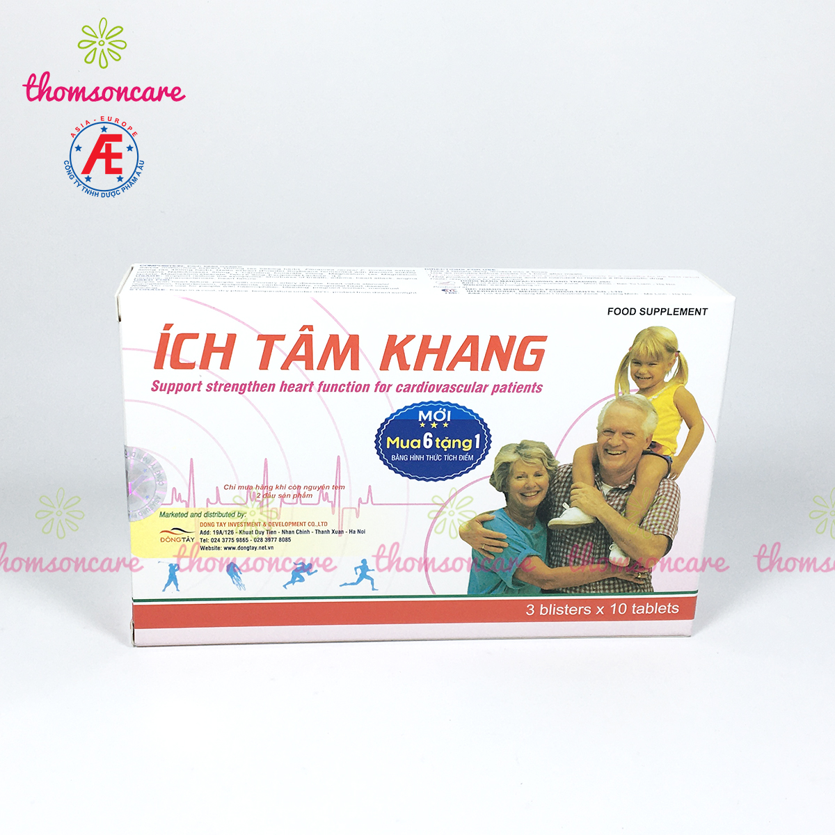 Ích tâm khang - Có tem tích điểm chính hãng Á Âu- Ổn định nhịp tim, ngăn ngừa đột quỵ