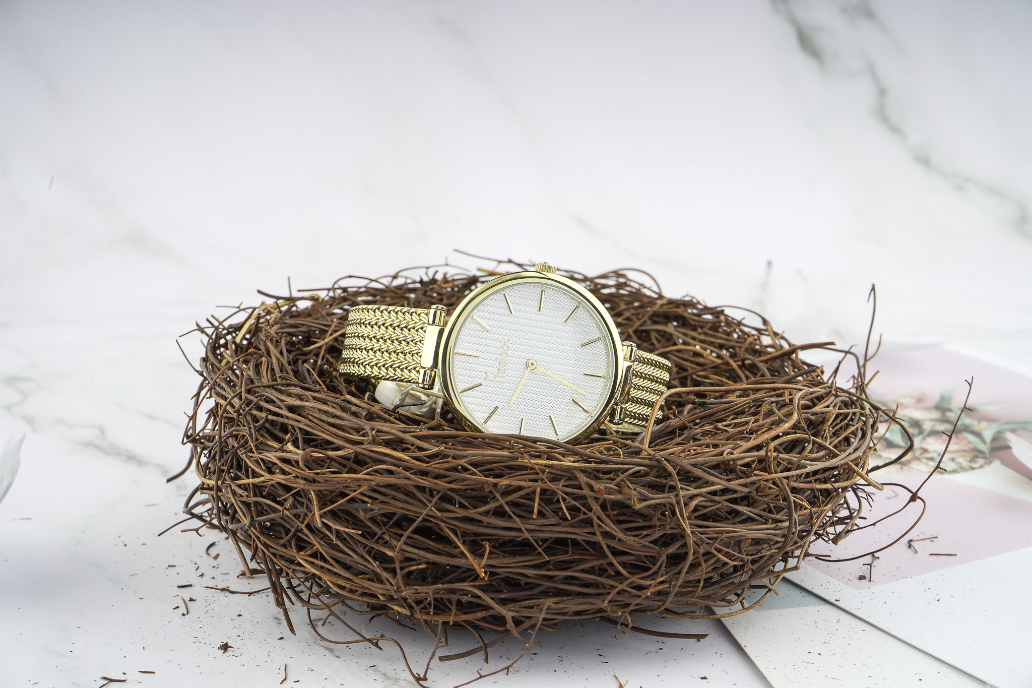 Đồng hồ nữ thời trang dây kim loại chống gỉ họa tiết lá  Freelook FL.1.10084  - GALLE WATCH