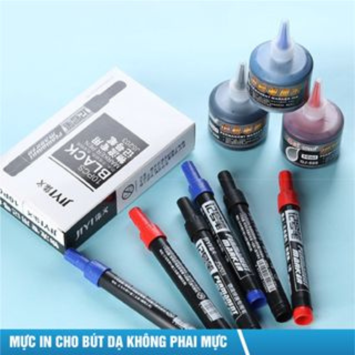 Hộp mực, châm, đổ thêm cho bút, viết trực tiếp lên bao hàng cho shop online