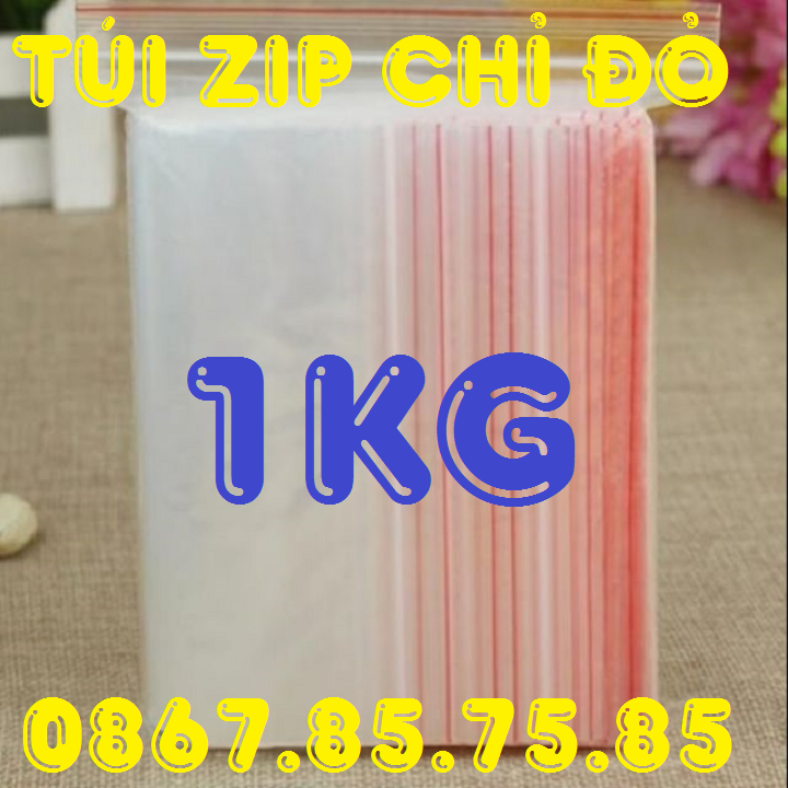 1Kg Túi Zip Chỉ Đỏ Đựng Linh Kiện Điện Tử,Thực phẩm, Túi Zip lock kín an toàn tiện dụng