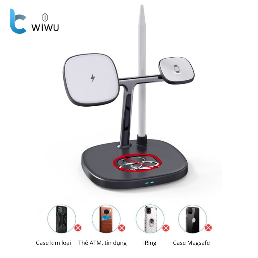 Dock/ Đế Sạc Không Dây WIWU Power Air 4in1 - Hàng Chính Hãng