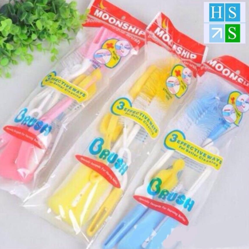 Bộ 4 chi tiết chổi cọ ly cốc, cọ bình sữa tiện lợi