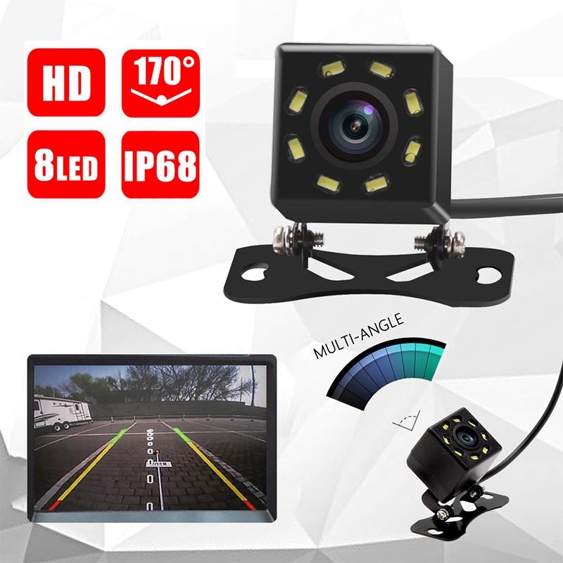 Camera Chiếu Hậu Ô Tô Nhìn Ban Đêm 170° Camera Lùi Xe 8 Bóng Đèn LED Cho Xe Hơi