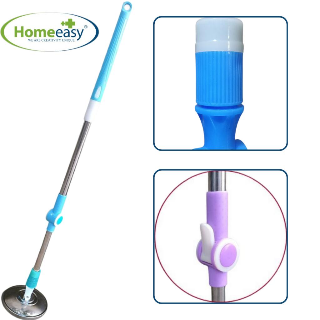 Cây Lau Xoay 360 Độ Homeeasy N2 - Mâm Inox, Cổ Nhựa, Dài 130cm