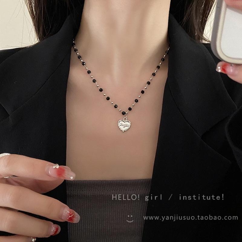 N204 Choker Vòng cổ dây chuyền mặt trái tim phong cách Nhật Bản và Hàn Quốc thời trang