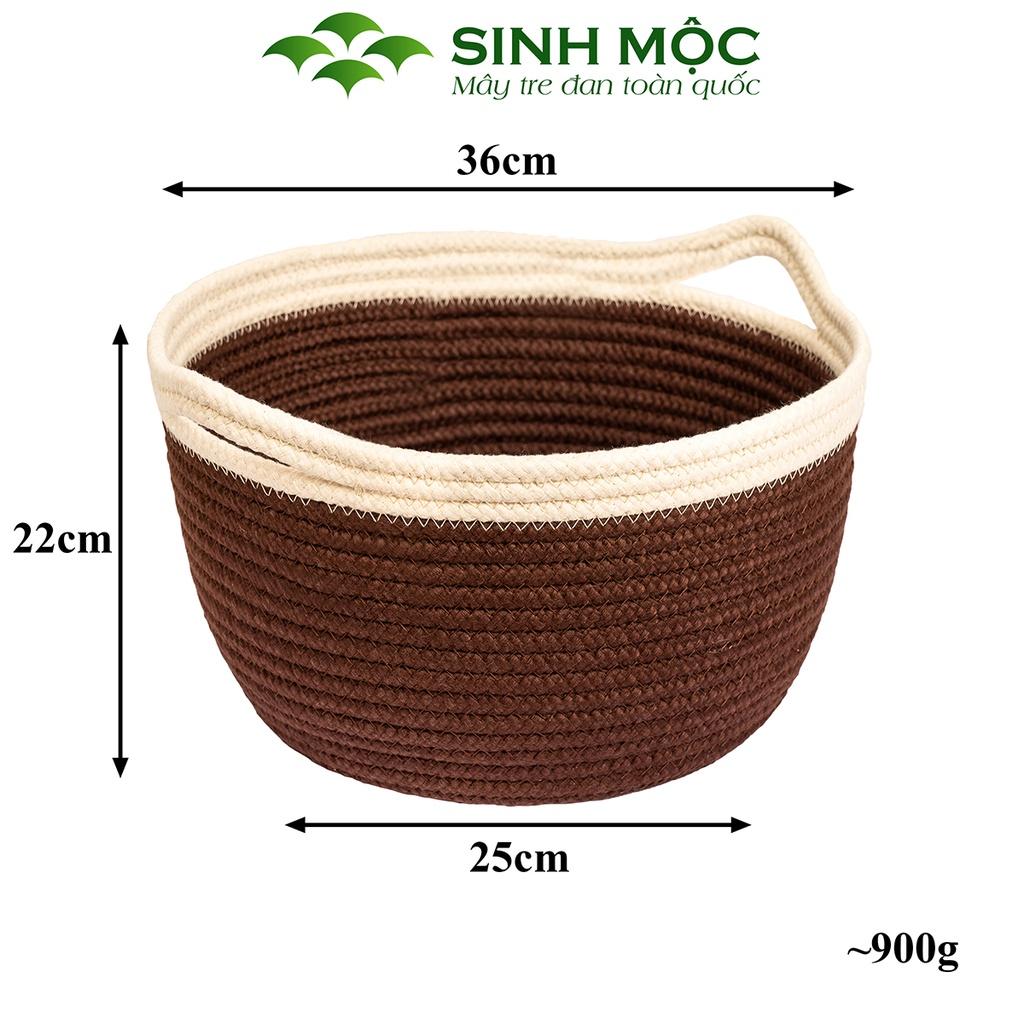 Giỏ cotton cao cấp, giỏ xuất khẩu, giỏ đựng đồ, đựng quần áo, đựng đồ cá nhân Sinh Mộc - M1033