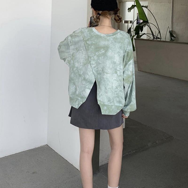 Áo thun dáng rộng dài tay phong cách Hàn Quốc cho nữ