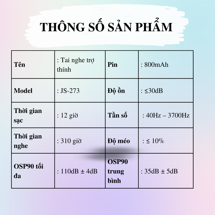 Tai Nghe Trợ Thính Cao Cấp Huqu JS273 Chống Ồn, Chống Hú, Pin Dùng 300 Giờ - Hàng Chính Hãng