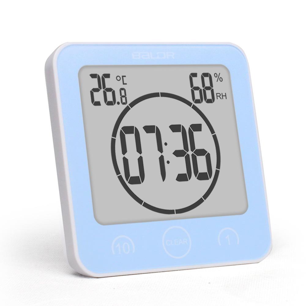 Đồng hồ phòng tắm, báo động kỹ thuật số LCD với đồng hồ tắm không thấm nước, độ ẩm nhiệt độ