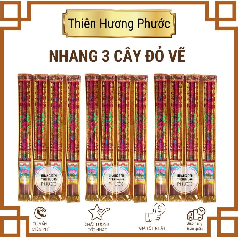 Nhang rồng 3 cây đỏ TQ  cao 40cm 30cm