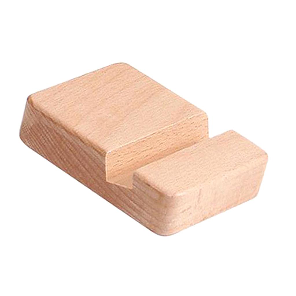 Desktop Wood Cell Phone Holder, Natural Wooden Phone Stand, Portable Smartphone Bracket for All Kinds of Phone